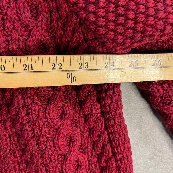 Aran Craft Petite Merino Wool Open Front Cardigan Sweater Wine Berry XLP - Picture 7 of 8